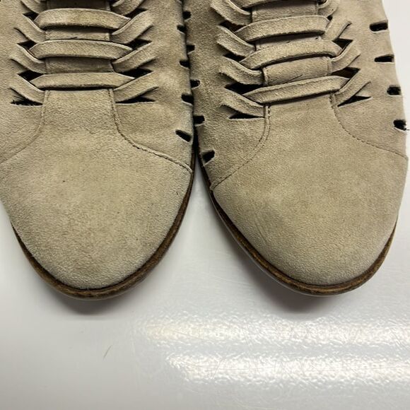 Sam Edelmann Beige Slip-On Suede Braided Booties with Buckles- Size 6.5 - Picture 11 of 16
